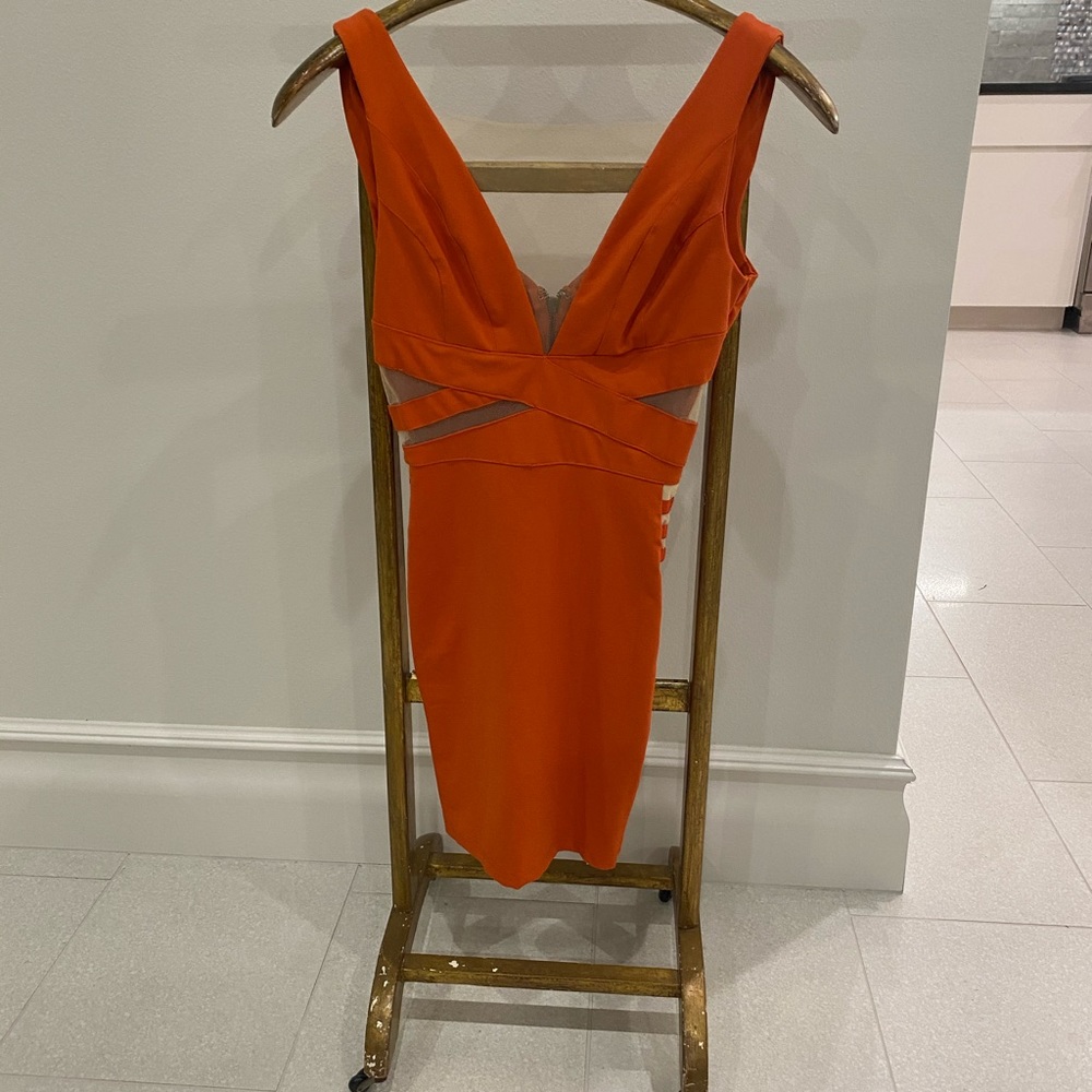 Orange mini party dress